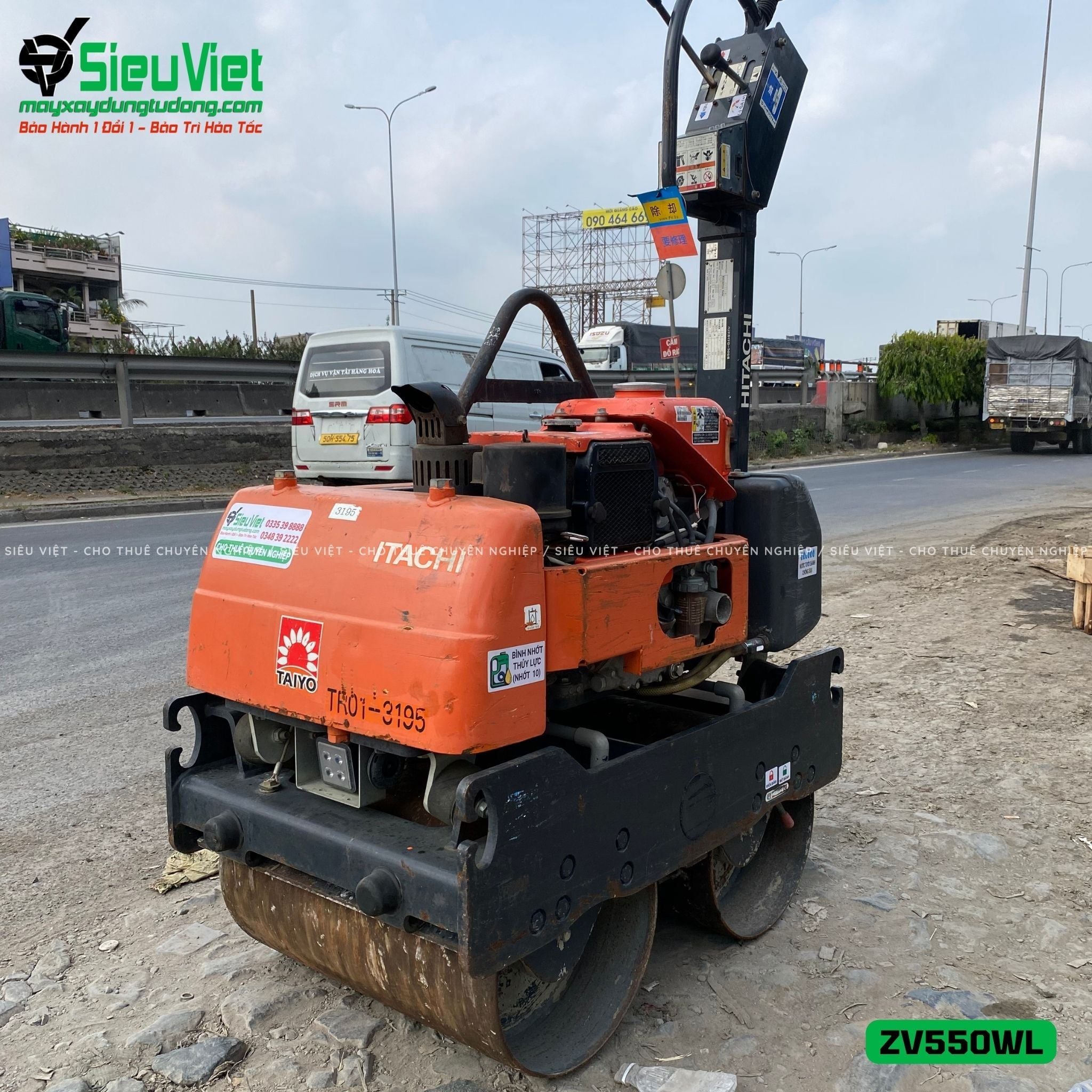 Xe lu rung dắt tay 583Kg Hitachi ZV550WL Nhật Bản (10193)