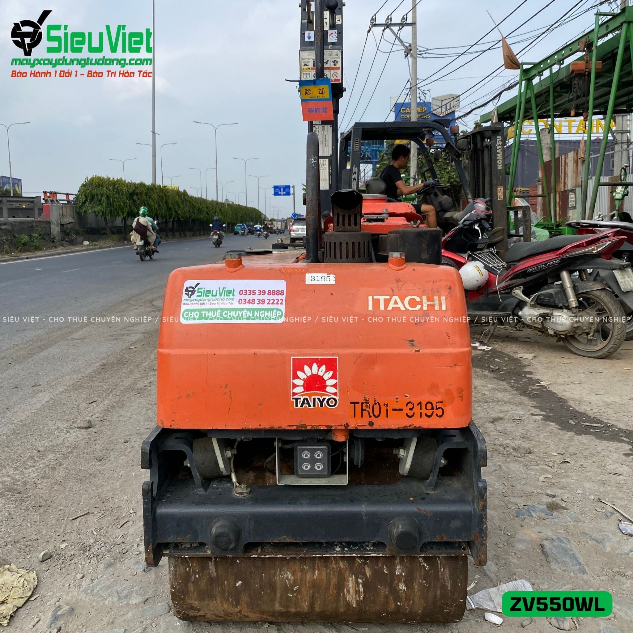 Xe lu rung dắt tay 583Kg Hitachi ZV550WL Nhật Bản (10193)