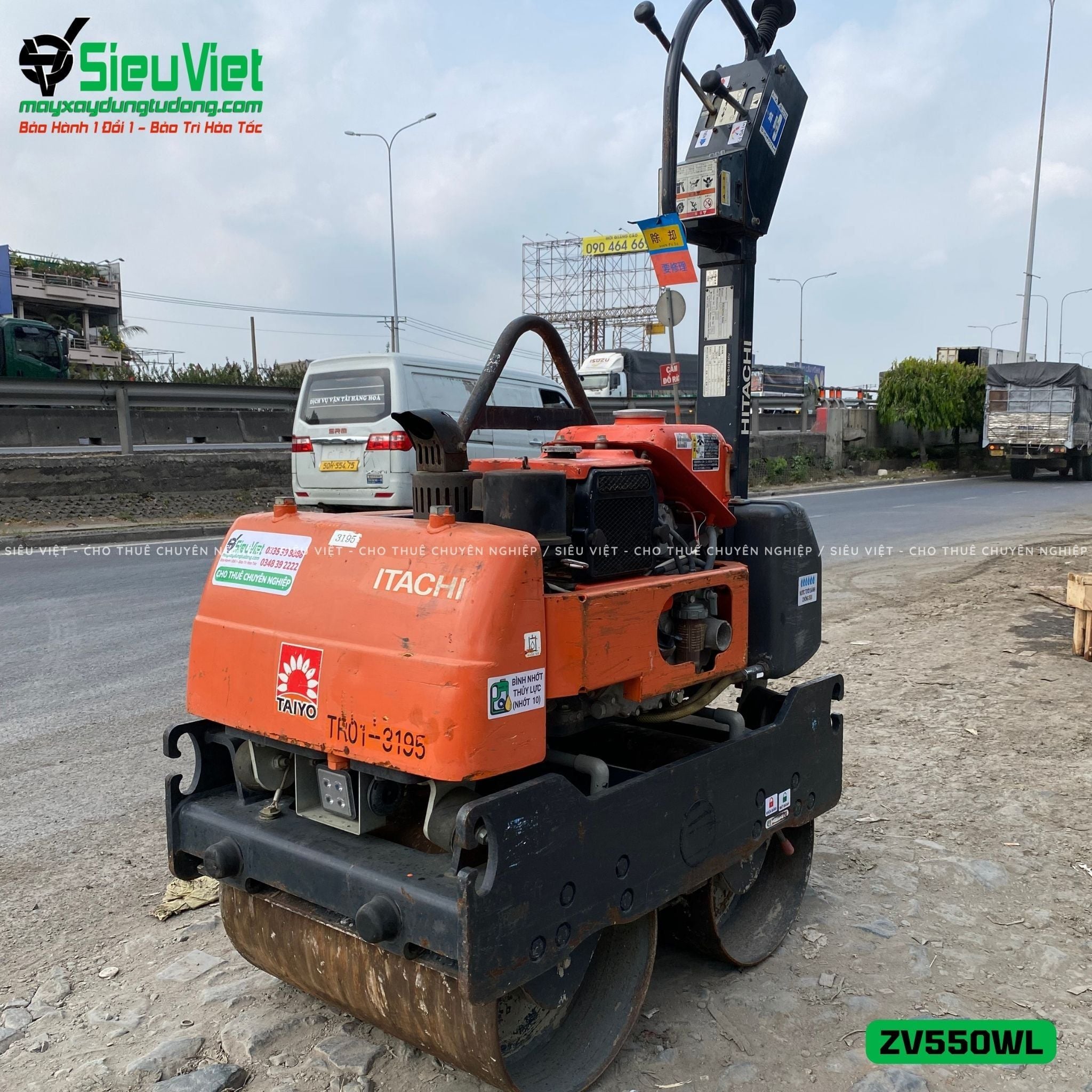 Xe lu rung dắt tay 583Kg Hitachi ZV550WL Nhật Bản (10193)