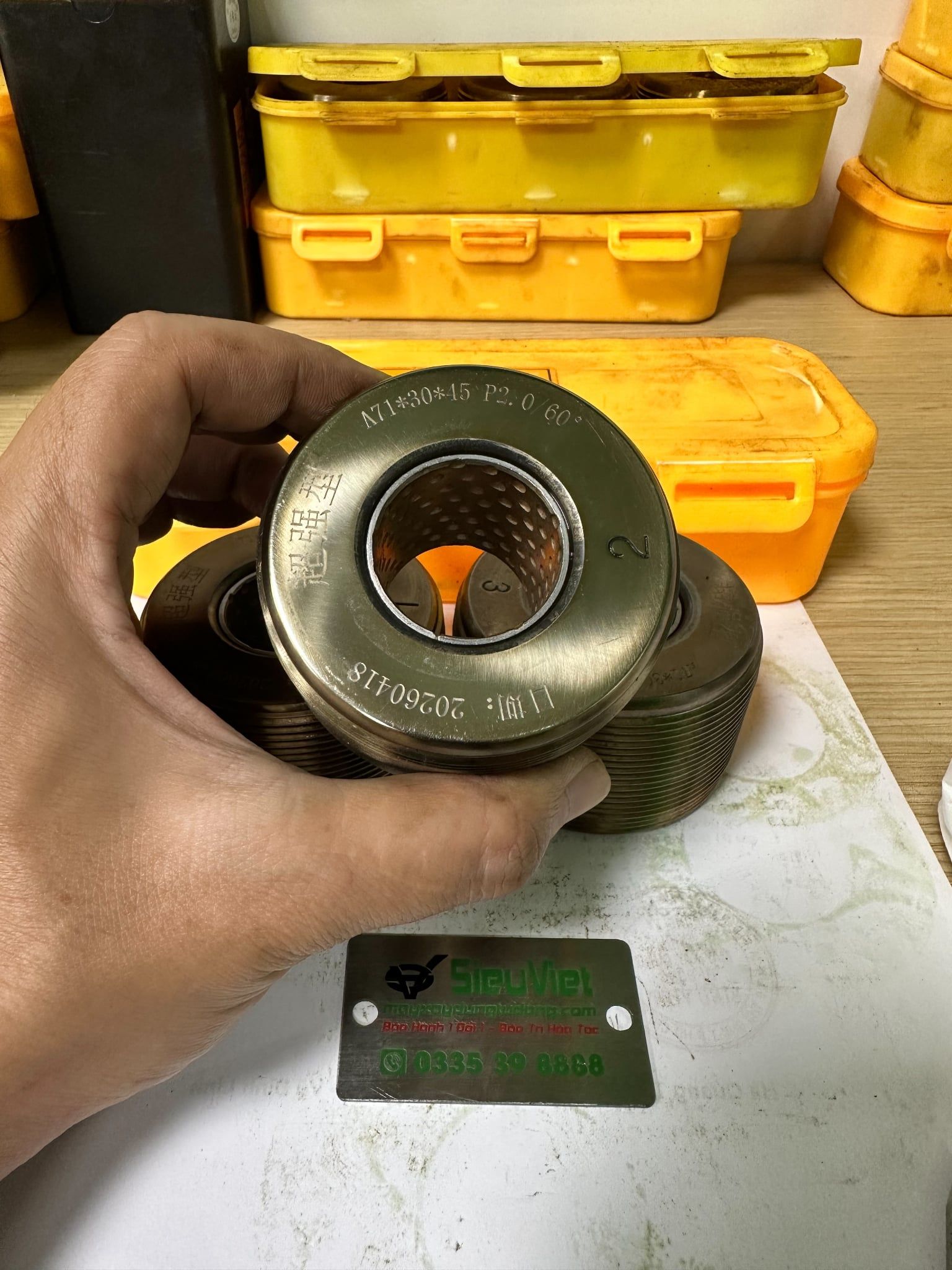 Lô máy tiện ren HGS 2.0 phi 25-32, D71, 60 độ, dùng Ecu, (Lô lệch, có số)