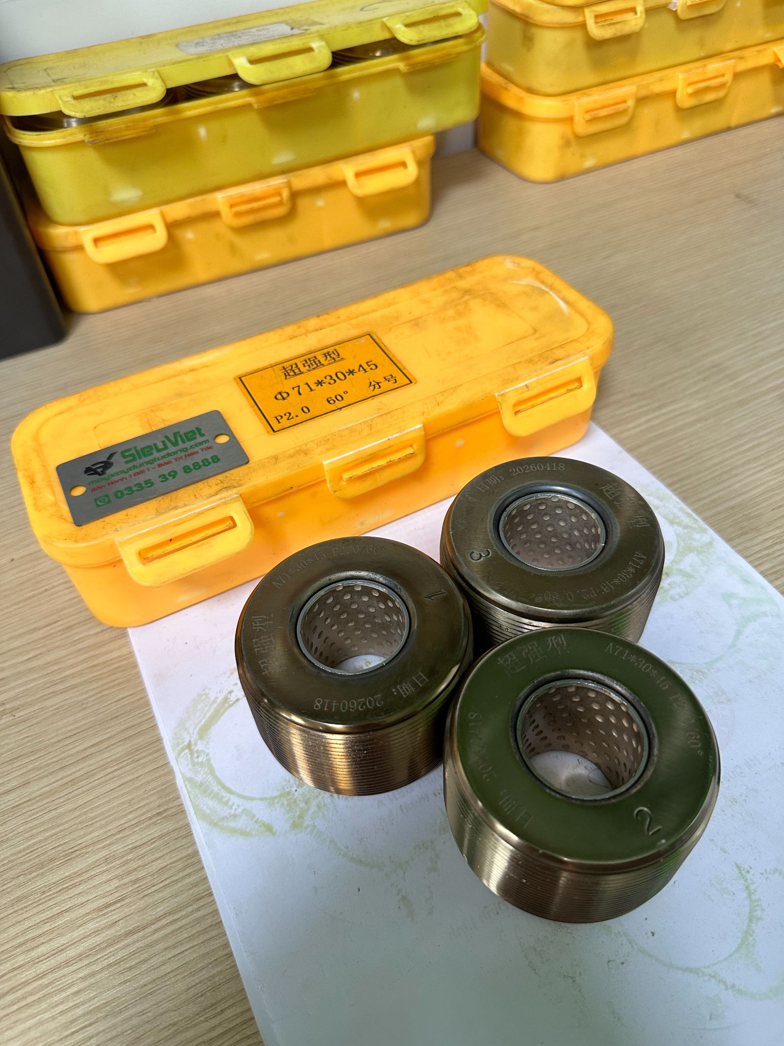 Lô máy tiện ren HGS 2.0 phi 25-32, D71, 60 độ, dùng Ecu, (Lô lệch, có số)