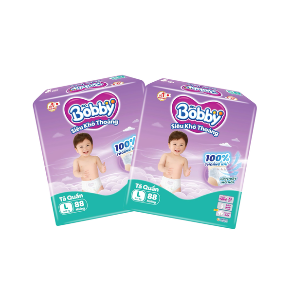 Combo 2 gói Tã quần Bobby Ultra+ L-88 (9 - 13 kg)