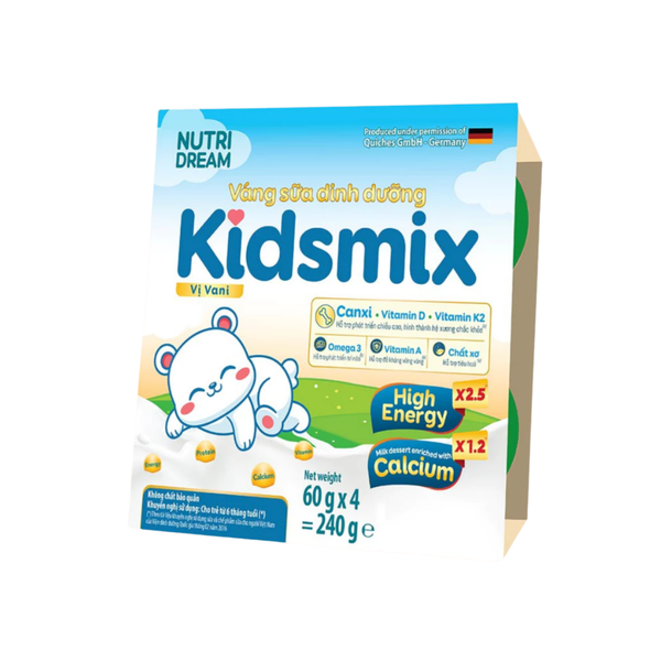 Váng sữa Kids.mix vị vani (lốc 4 hộp)