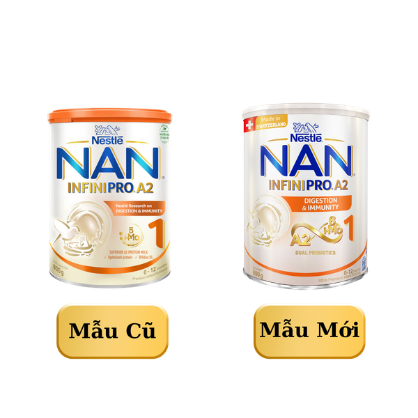 Sữa Nan InfiniPro A2 số 1 (800g) cho bé từ 0-12 tháng tuổi (mới 6HMO; mẫu cũ 5HMO giá 699K)