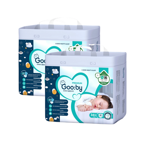 Combo 2 gói Tã quần Gooby Premium Đêm M-34 6 - 11 kg)