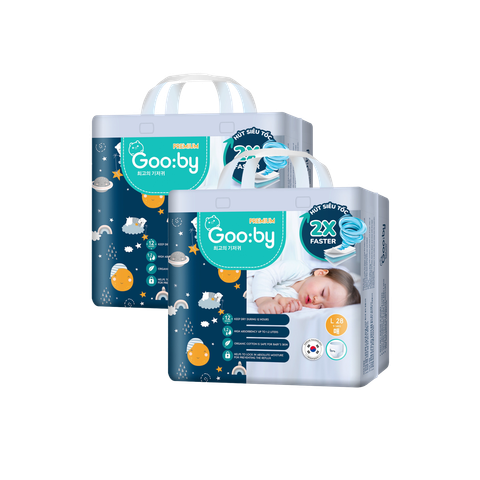 Combo 2 gói Tã quần Gooby Premium Đêm L-30 (9 - 14 kg)