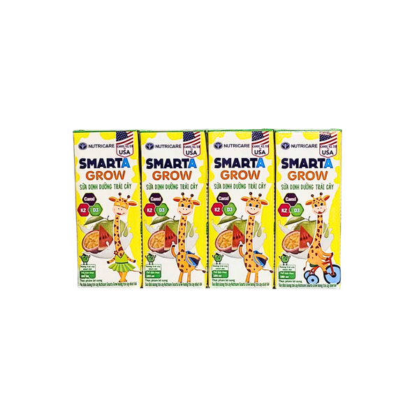 THÙNG Sữa dinh dưỡng trái cây Nutricare Smarta Grow hương trái cây nhiệt đới 180ml (12 lốc)