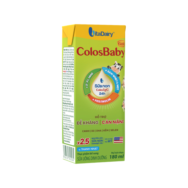 Sữa BPS ColosBaby Gold 180ml cho bé trên 1 tuổi (lốc 4 hộp, mẫu mới, hỗ trợ đề kháng, cân nặng)