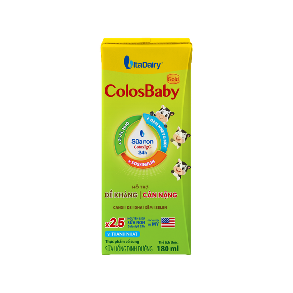 Sữa BPS ColosBaby Gold 180ml cho bé trên 1 tuổi (lốc 4 hộp, mẫu mới, hỗ trợ đề kháng, cân nặng)
