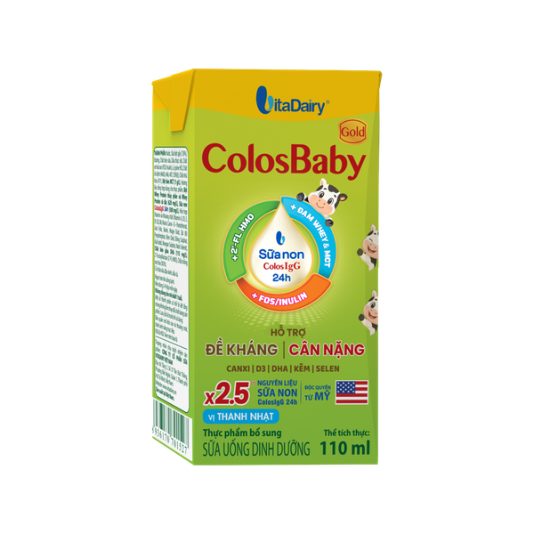 Sữa BPS ColosBaby Gold 110ml cho bé trên 1 tuổi (lốc 4 hộp, mẫu mới, hỗ trợ đề kháng, cân nặng)