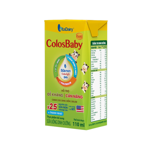 Sữa BPS ColosBaby Gold 110ml cho bé trên 1 tuổi (lốc 4 hộp, mẫu mới, hỗ trợ đề kháng, cân nặng)