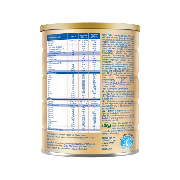 Sữa Similac số 2+ (800g) dinh dưỡng 5G cho bé từ 2 tuối