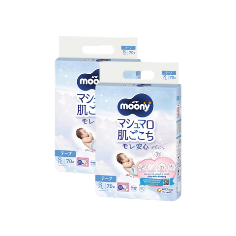Combo 2 gói Tã Moony Xanh Dán S-70 (4 - 8 kg)