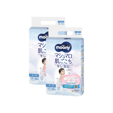 Combo 2 gói Tã Moony Xanh Dán M-56 (6 - 11 kg)