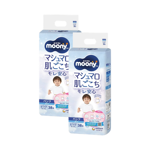 Combo 2 gói Tã Moony Xanh Quần XL-38 (12 - 22 kg)