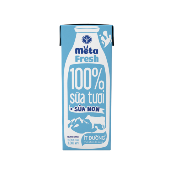 THÙNG 48 hộp Sữa tươi Meta Fresh 20 tỷ lợi khuẩn 180ml (Nutricare)