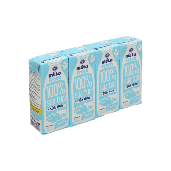 THÙNG 48 hộp Sữa tươi Meta Fresh 20 tỷ lợi khuẩn 180ml (Nutricare)