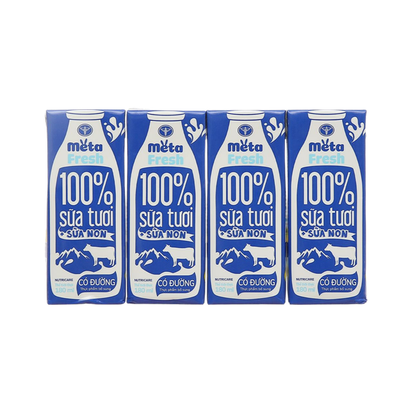 Sữa tươi ít đường bổ sung sữa non Meta Fresh 180ml (Nutricare)