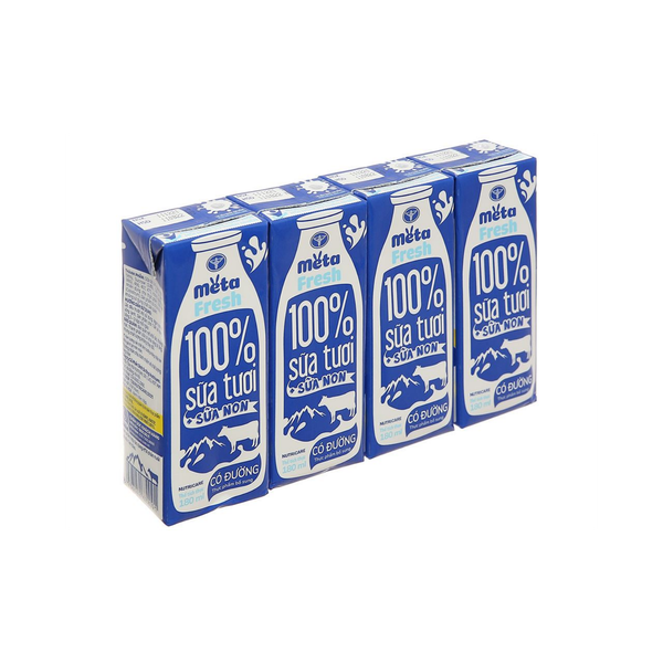 Sữa tươi ít đường bổ sung sữa non Meta Fresh 180ml (Nutricare)