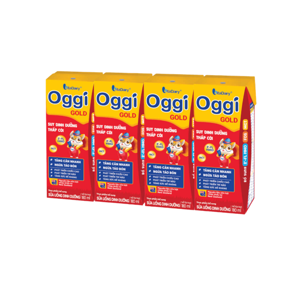 Sữa BPS Oggi phát triển toàn diện 180ml cho bé từ 1-10 tuổi (lốc 4 hộp)
