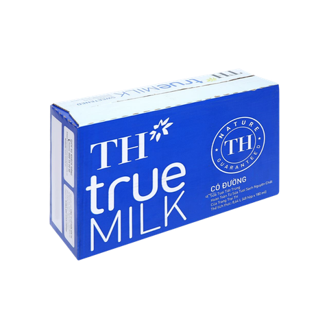 Sữa tươi tiệt trùng TH True Milk có đường 180ml (lốc 4 hộp)