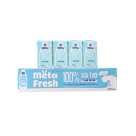 Sữa tươi ít đường bổ sung sữa non Meta Fresh 110ml (Nutricare)