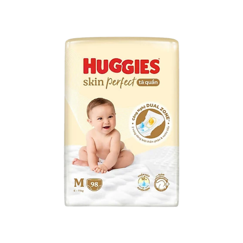 Tã Quần Huggies Skin Perfect Mega Jumbo M-98 (6 - 11 Kg) combo 3 gói tặng bàn đồ chơi đa năng