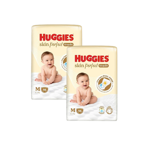Combo 2 gói Tã Quần Huggies Skin Perfect Mega Jumbo M-98 (6 - 11 Kg)