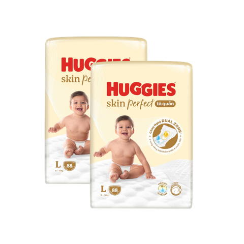 Combo 2 gói Tã Quần Huggies Skin Perfect Mega Jumbo L-88 (9 - 14 Kg)