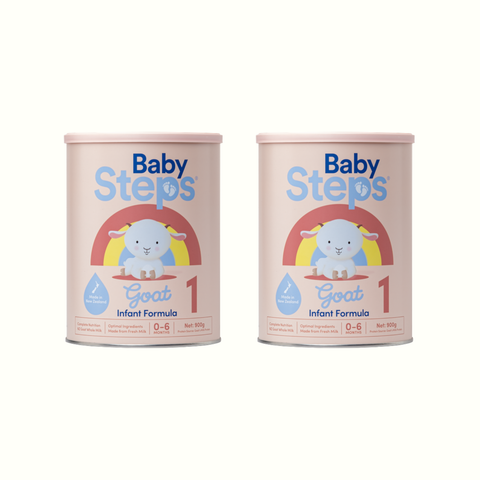 Combo 2 lon Sữa dê Baby Steps số 1 (900g) cho bé từ 0-6 tháng tuổi