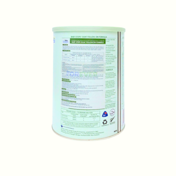 Combo 2 lon Sữa dê Baby Steps số 2 (900g) cho bé từ 6-12 tháng tuổi
