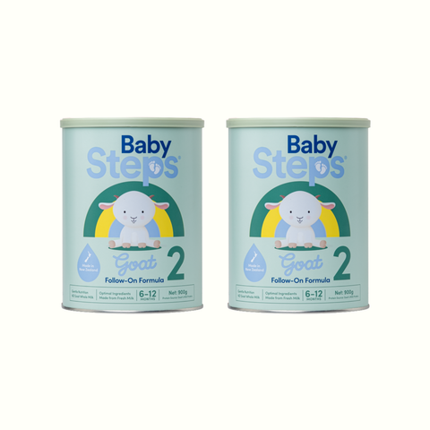 Combo 2 lon Sữa dê Baby Steps số 2 (900g) cho bé từ 6-12 tháng tuổi