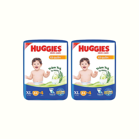 Combo 2 gói Tã Quần Huggies SkinCare Mega Jumbo XL-84 (12-17 Kg)