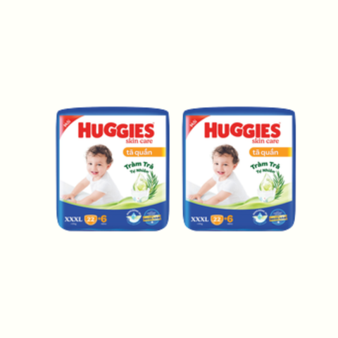 Combo 2 gói Tã quần Huggies Skincare XXXL-22+6 (>17 Kg)