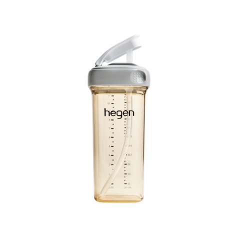 Bình ống hút Hegen Straw cup PPSU 330ml Grey (nắp nhỏ)