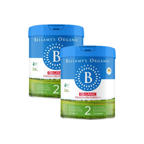 Combo 2 lon Sữa Bellamy’s Organic 8HMO số 2 (800g) cho bé từ 6-12 tháng tuổi