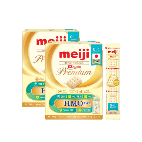 2 HỘP 40 thanh Sữa Meiji Infant Formula Premium 540g cho bé từ 0-1 tuổi