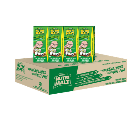 Sữa cacao mầm lúa mạch Vpmilk Nutrimalt 180ml (lốc 4 hộp)