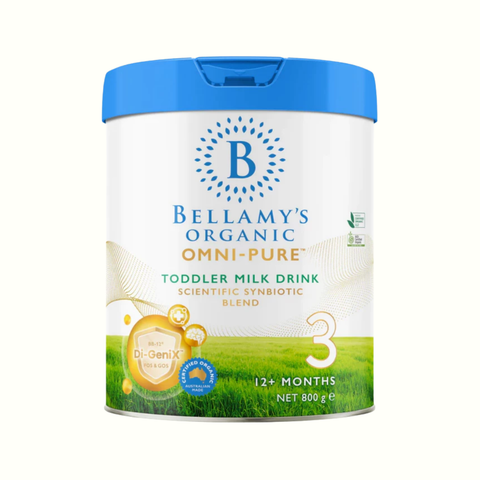Sữa Bellamy’s Organic Omni-Pure Toddler Milk Drink số 3 (800g) cho bé từ 1-3 tuổi (tặng combo bộ xếp hình và áo mưa)