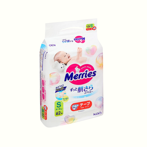 Tã Merries Dán Nhập khẩu size S-62 (4 - 8 kg)