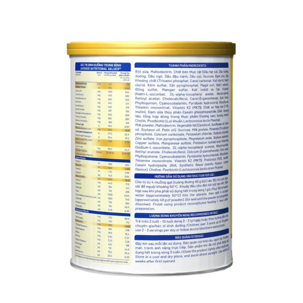 Sữa bột Nutricare Smarta Grow Opti 850gr 3+ (>3 tuổi, phát triển chiều cao, trí não, mẫu mới Opti)