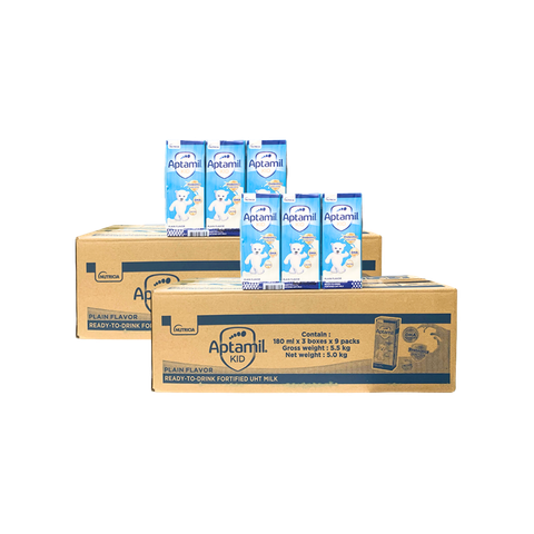 Combo 2 THÙNG Sữa BPS Aptamil Kid 180ml cho bé trên 1 tuổi (thùng 9 lốc, combo trừ tự động) Date T11