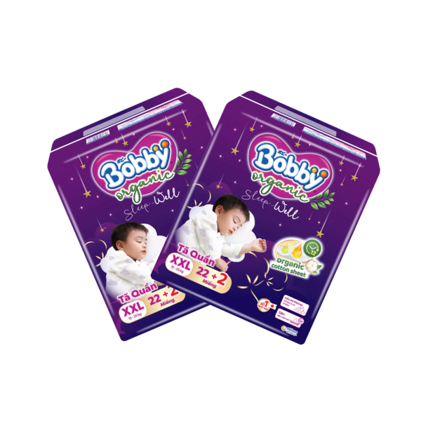 Combo 2 gói Tã quần Bobby Organic đêm XXL-22+2 (6 - 11 kg)