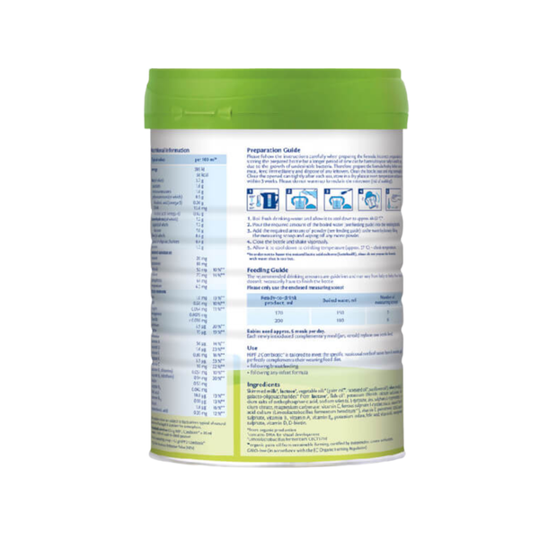 Sữa HiPP Organic Combiotic số 2 800g (6-12 tháng tuổi)