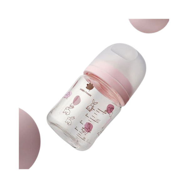 Bình sữa Greenfinger Pure Baby chất liệu nhựa PA họa tiết thỏ hồng 160ml
