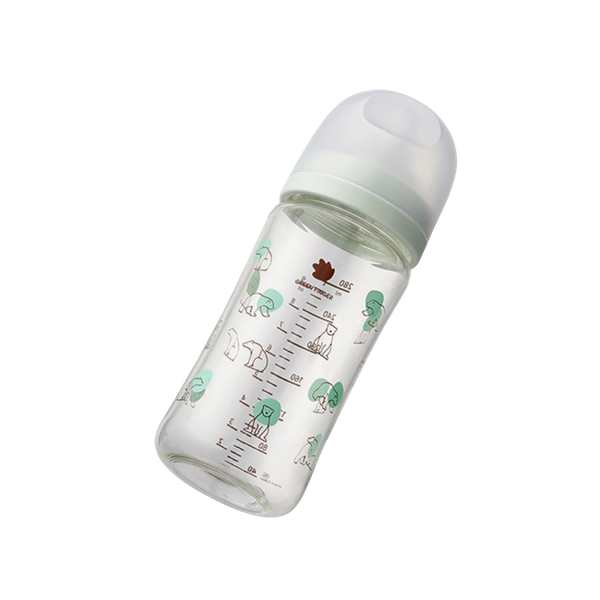 Bình sữa Greenfinger Pure Baby chất liệu nhựa PA họa tiết gấu bắc cực xanh bạc hà 280ml