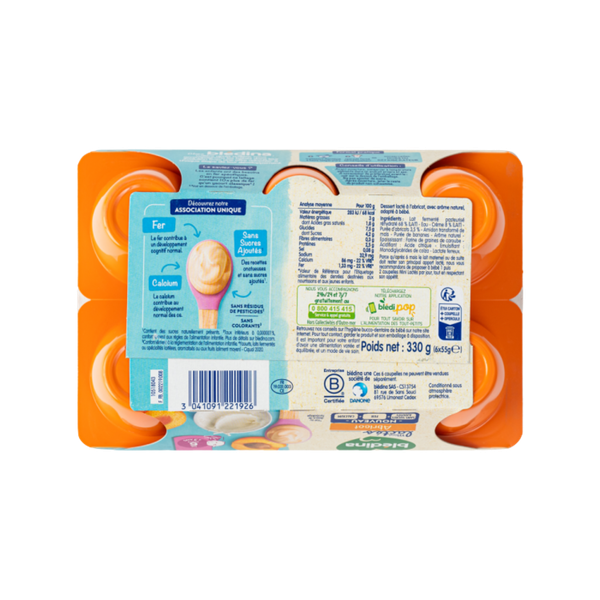 Sữa chua bledina mini Lactes vị mơ (mẫu mới ít đường)