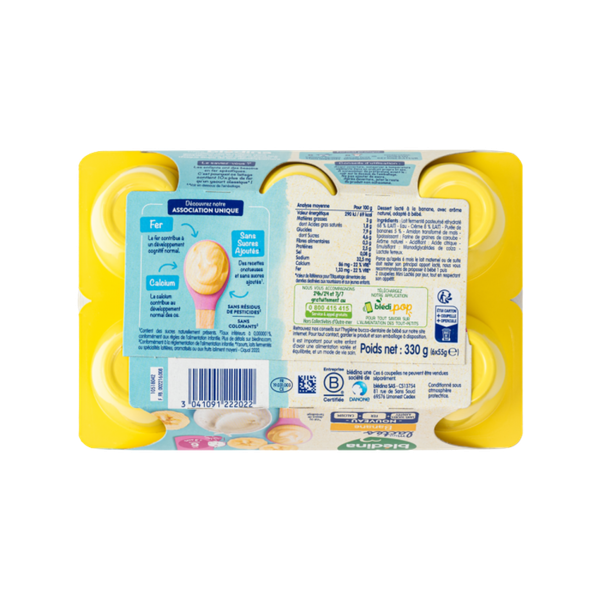 Sữa chua bledina mini Lactes vị chuối (mẫu mới ít đường)