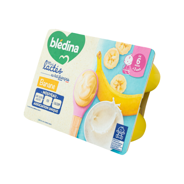 Sữa chua bledina mini Lactes vị chuối (mẫu mới ít đường)