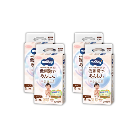 Combo 4 gói Tã Moony Natural Dán M-46 (6 - 11 Kg)